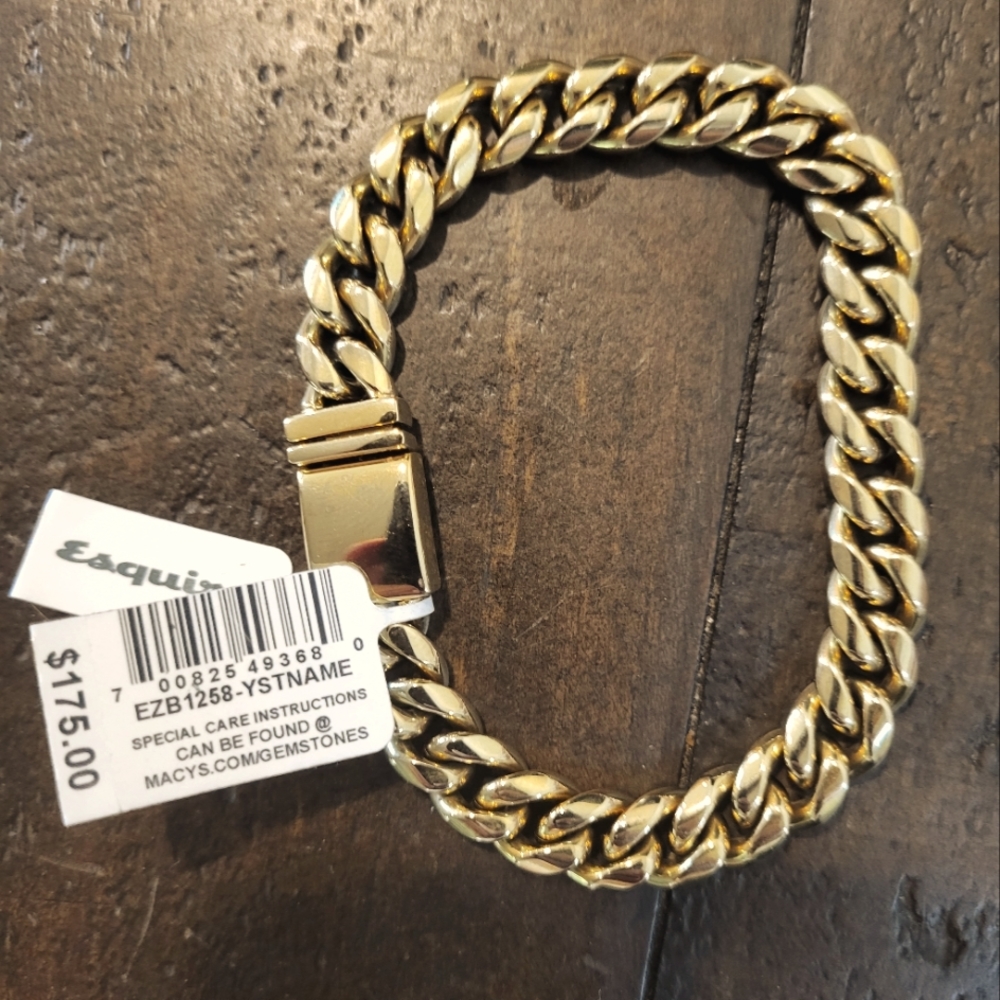 mens gold cuban link bracelet